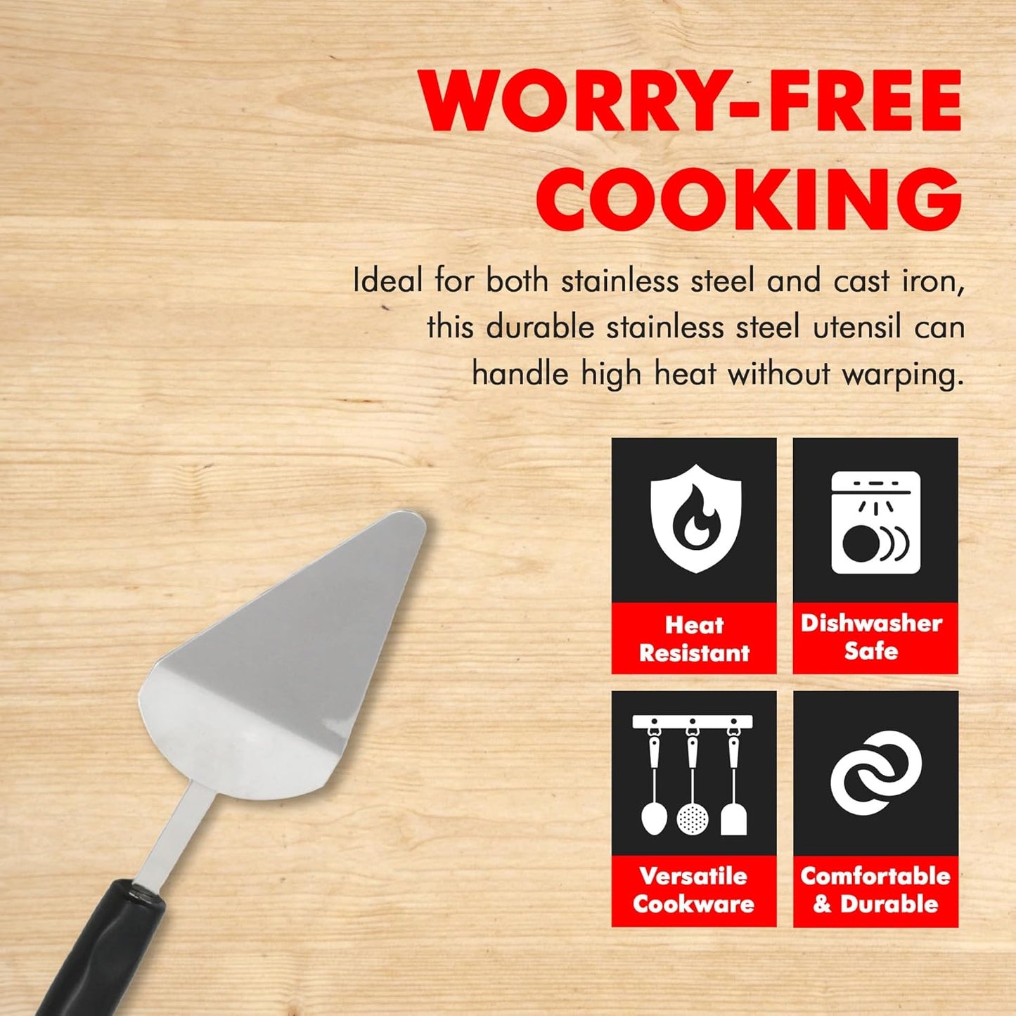 Chef Craft Select Slotted Sturdy Skimmer, 13 inch, Stainless Steel