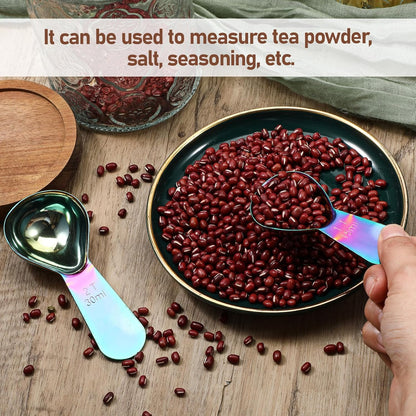 2 Pcs Stainless Steel Coffee Scoop Set 1 & 2 Tbsp Measuring Spoons Short Handle Coffee Measuring Scoop Metal Tbsp Scoops for Coffees Beans Tea Sugar