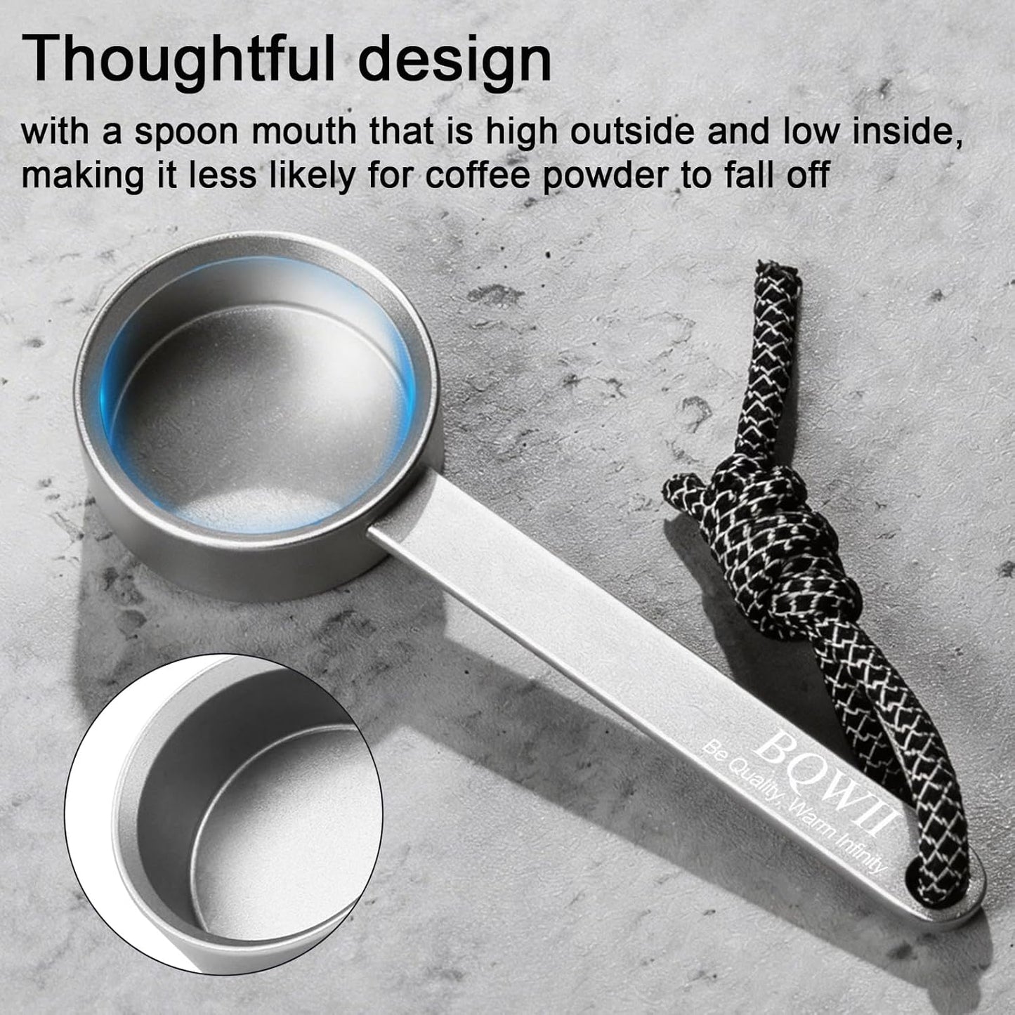 Aluminum Coffee Scoop 2 Tbsp (30ml), Metal Measuring Spoon for Coffee Beans & Ground Coffee, Protein Powder Scoop, Kitchen Measuring Tool