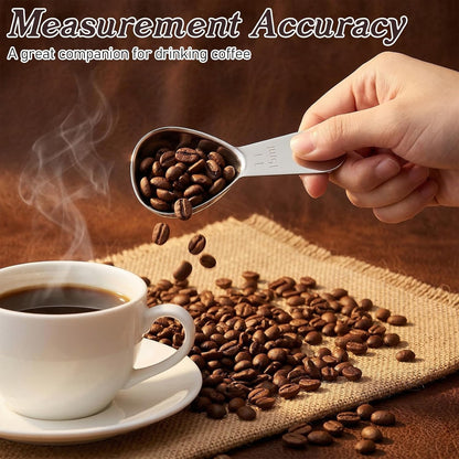 3pcs 1 Tbsp Stainless Steel Measuring Spoon, 1 Tablespoon Coffee Scoopers for Ground Coffee, Short Handle for Flour Tea Sugar Fits into Canisters