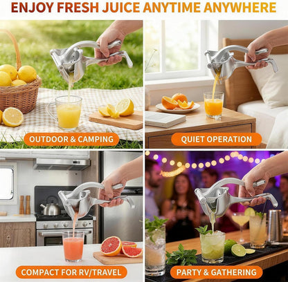 Hand Juicer Squeezer, Heavy Duty Manual Fruit Press for Pomegranate, Orange, Commercial Metal Citrus Juicer, Large Juice Squeezer for Lime, Grapefruit, Watermelon, Aluminum Alloy Extractor