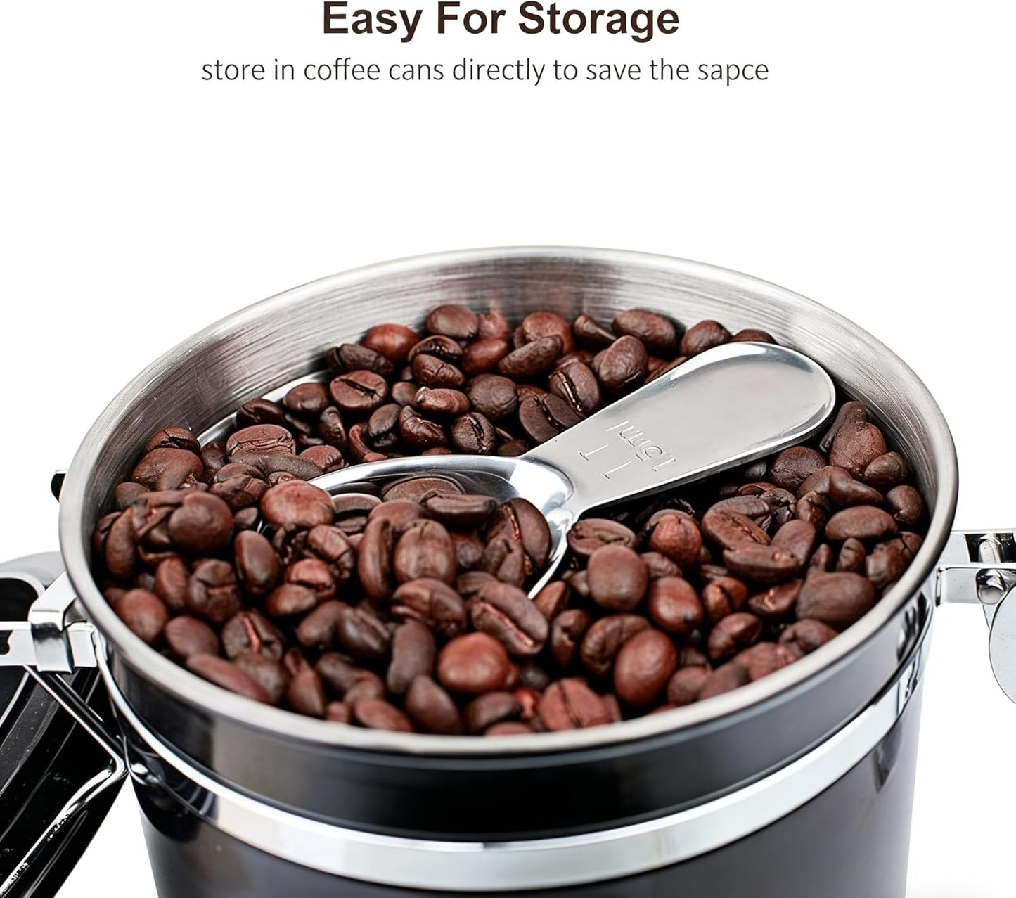 4-Pack Coffee Scoop – 1 Tablespoon (15ml) Stainless Steel Measuring Spoons, Compact Short Handle for Ground Coffee, Tea, and Powder