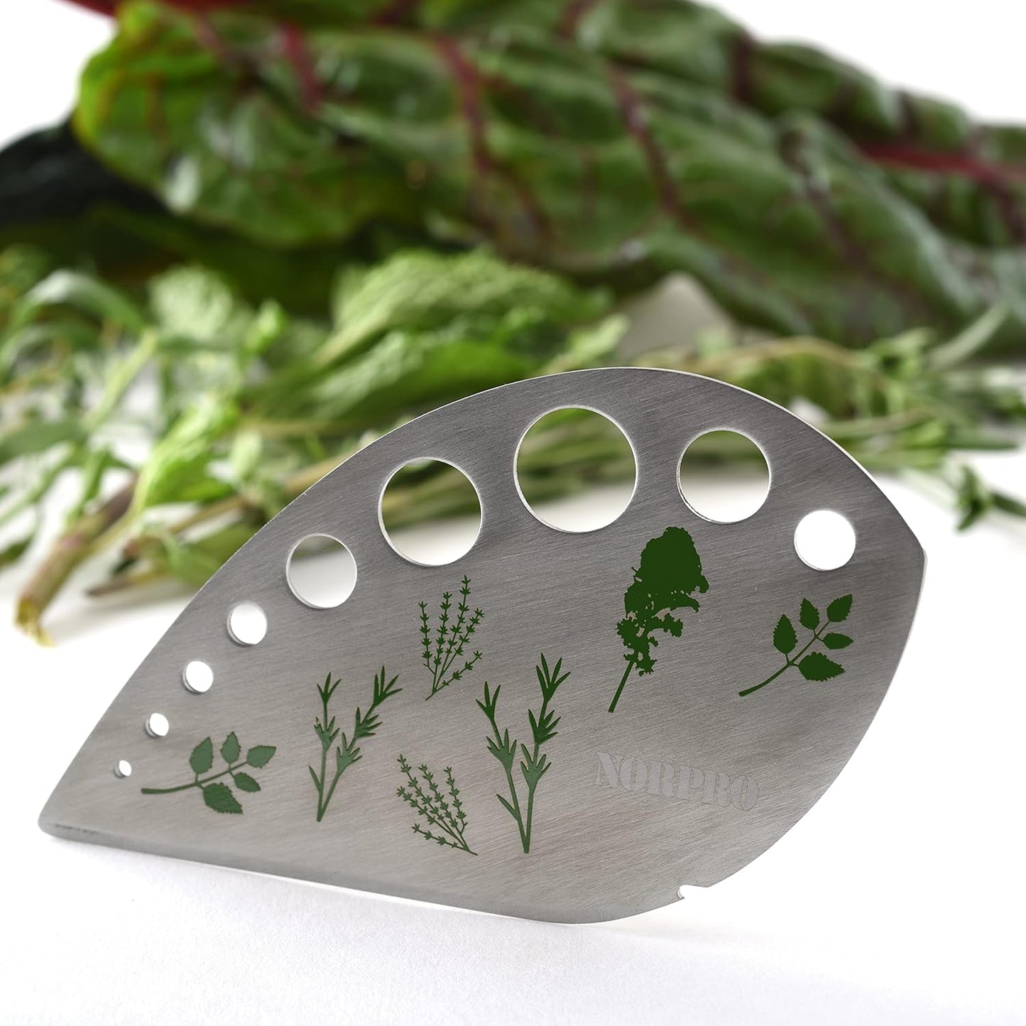 Norpro Stainless Steel Herbs Stripper and Chopper with Cover, 1 piece, 4.75" x 2.88"