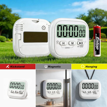 AyayaBoss 2-Pack Magnetic Kitchen Timers for Cooking, Digital Stop Watch Countdown Timer for Kids, Teachers, Classroom, Office, Exercise - Battery Included