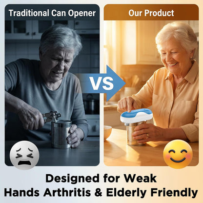 CACOE Automatic Smart Electric Can Opener with Auto Stop & USB-C Charging - Cordless Can Opener for Elderly and Arthritic Users for Seniors & Arthritis, Effortless One-Touch Open (black)
