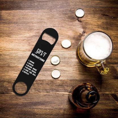 Black White Checkered Stainless Steel Bottle Opener Cool Car Racing Sports Plaid Pattern Geometric Design Flat Beer Bottle Opener Keychain for Home Kitchen Bar Restaurant Party Birthday Gift