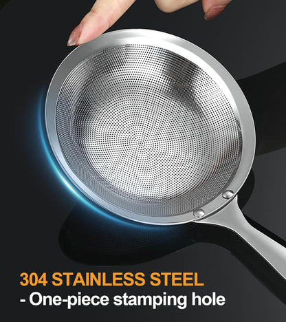 Ugotit Skimmer Spoon Stainless Steel, Fine Mesh Strainer for Cooking, Fat Skimmer & Hot Pot Skimmer, Dishwasher Safe Kitchen Gadget (DIA 3.5Inch)