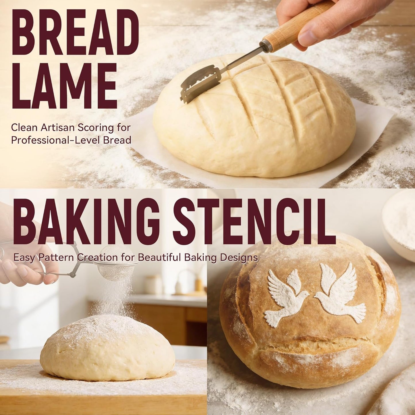 Sourdough Starter Kit, 9" Round and 9.7" Oval Banneton Proofing Baskets, Bread Baking Supplies with Glass Starter Jar, Dough Whisk, Bread Lame, Scrapers and Linen Liners