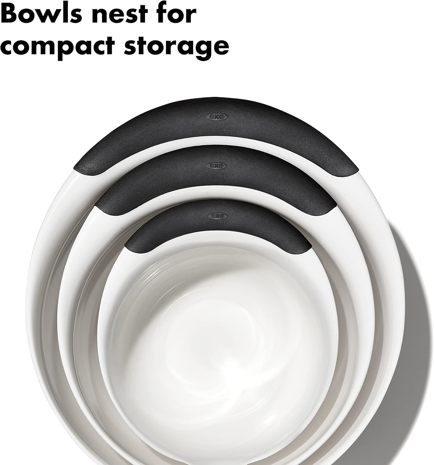 OXO Good Grips 3-Piece Plastic Mixing Bowl Set - Cadet Blue, Tower Gray, Jade, Small, Medium, Large