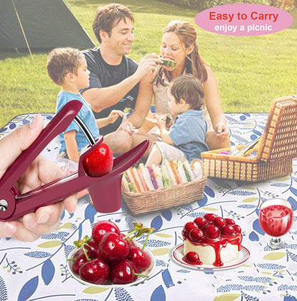 Cherry Pitter Tool 7-in-1, Portable Cherries Seed Remover, Fruit Pit Core Remover for Make Fresh Cherry Dishes, Cherry Pie and Jam and Cocktail Cherries