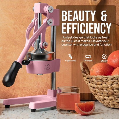 Zulay Kitchen Cast Iron Juicer - Heavy Duty Manual Juicer with Detachable Strainers for Easy Cleaning, Orange Juice Press for Citrus Fruits, Perfect for Bartenders, Juice Lovers & Health Enthusiasts
