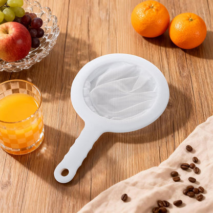 Ultra Fine Mesh Strainer with Handle, 200 Mesh, Plastic Juice Strainer, Small Colander for Kitchen, Nylon Fine Sieve for Soy/Nut Milk, Yogurt, Coffee, Honey, Wine, Food, Tea Leaf Filter