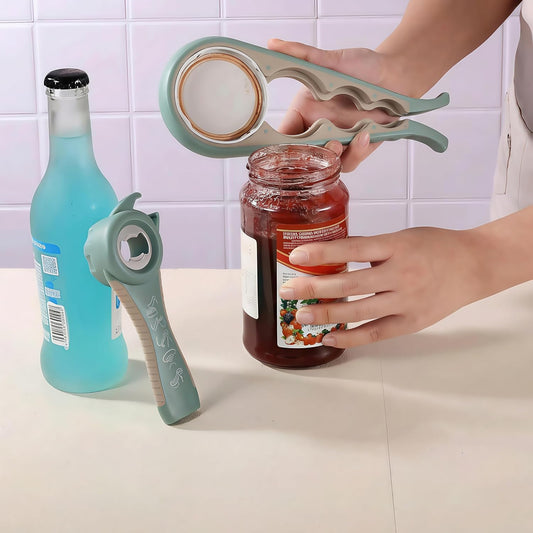 Opener | 5-in-1 Non-Slip Bottle Opener for Weak hands, Seniors with Arthritis and Anyone with Low Strength, featuring a leverage opener, a can opener, and a wine bottle opener