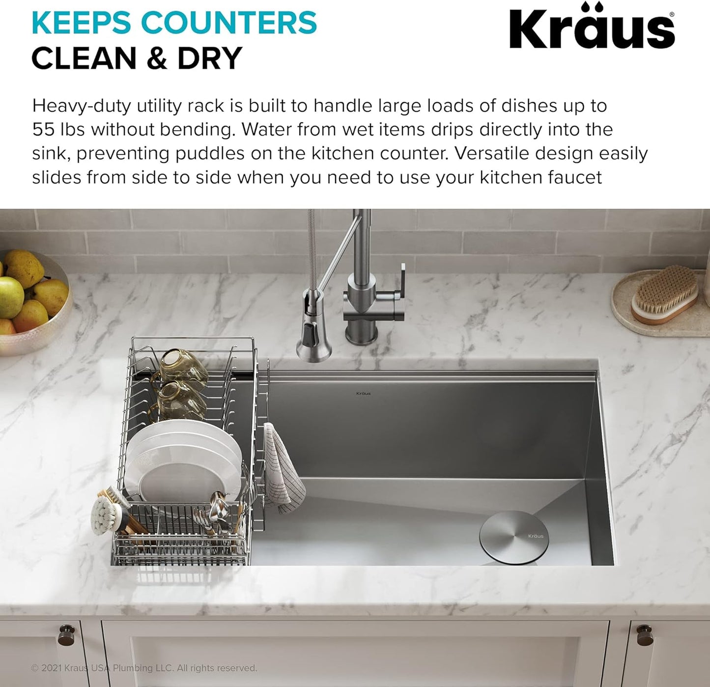KRAUS Stainless Steel Colander for Workstation Kitchen Sink, CS-6