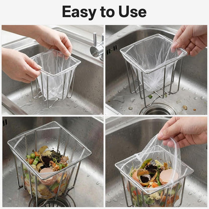 300 PCS Mesh Strainer Bags for Kitchen Sink Food Catcher, Disposable Mesh Sink Strainer Bags, Anti-Clogging Elastic Sinks Strainers Filter Meshbag, Sinks Trash Catcher Bag for Kitchen Leftovers Bath