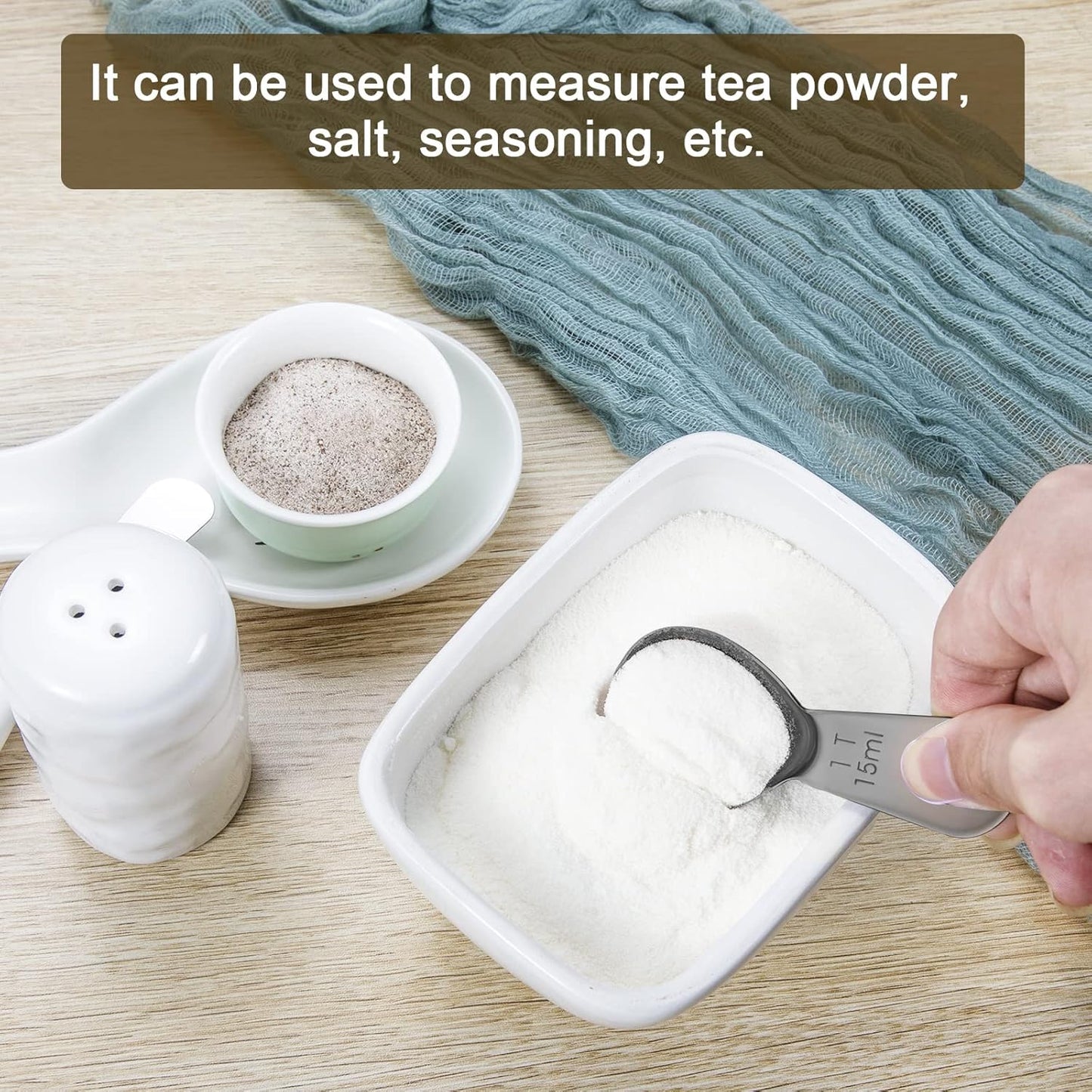 Safring Coffee Scoop Set, Tablespoon Scoop 2 Pc Set (1 Tbsp & 2 Tbsp), Stainless Steel Measuring Spoons for Ground Coffee with Short Handles, for Tea, Sugar, or Flour