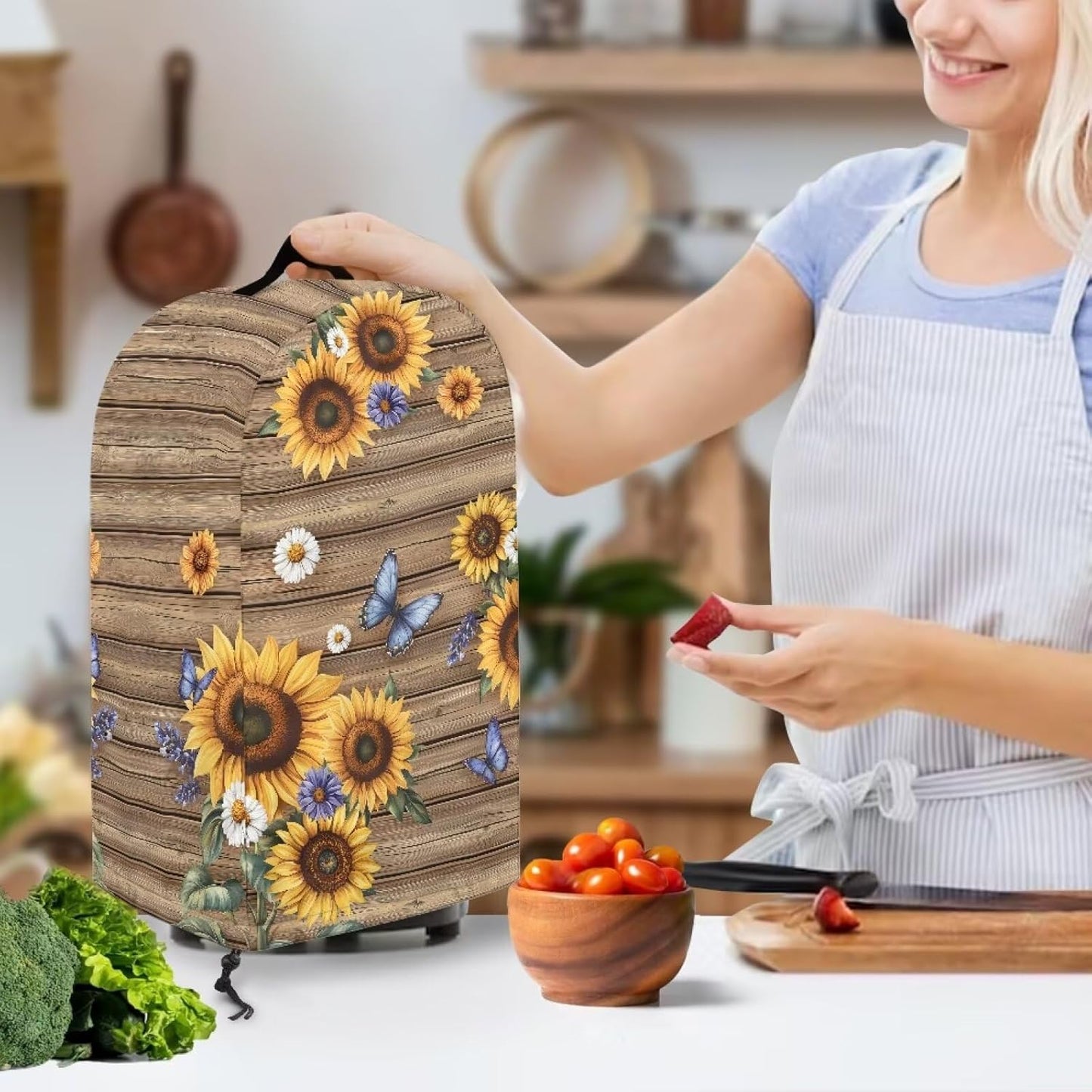 Coffee Pastry Blender Dust Cover with Drawstring Field Stand Mixer or Coffee Maker Cover Anti Fingerprint Polyester Appliance for Home Kitchen Decor