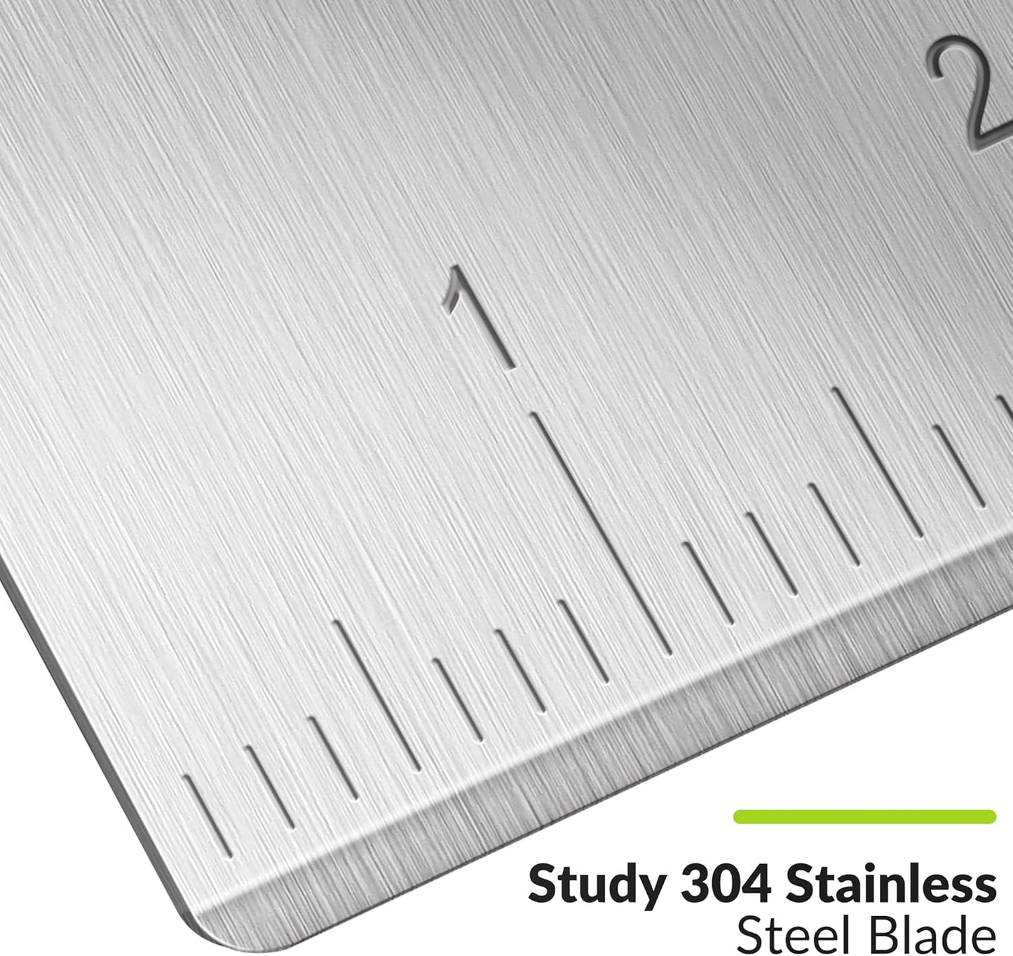 Upgraded 304 Stainless Steel Multi-Purpose Bench Scraper with Measurement Marks, Dishwasher Safe, Dough Cutter for Pizza, Bread and Cookie Dough Vegetable Chopper, Baking Supplies, Mint Green