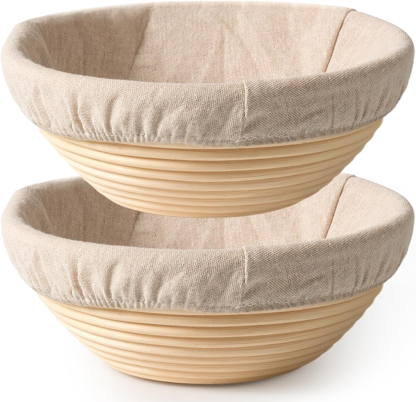 Sourdough Starter Kit, Banneton Bread Proofing Baskets Set, Sourdough Bread Baking Supplies Making Tools with Dough Scraper, Whisk, Bread Lame, Recipe