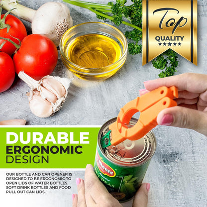 Multifunctional Bottle and Can Opener, Plastic Water Bottle, Twist-Off, Pull Tab Soup, for Weak Hands, Seniors, Elderly, Rheumatoid Arthritis, Bottle Gripper, Ergonomic (Two Pack)