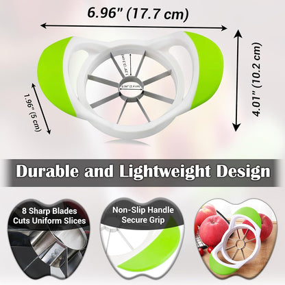 ARSUK Apple Cutter Slicer and Corer (8 Blades) - Thin Slice apple wedger, 2 in 1 Apple Core Remover and Cutter Tools, Non-Slip Soft Grip Handles