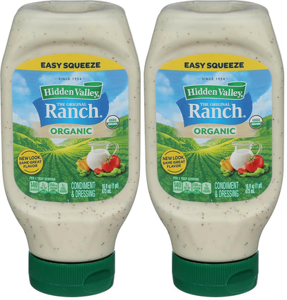 Hidden Valley Original Ranch Organic Salad Dressing & Topping, Gluten Free - 16 Ounce Bottle (Package May Vary)