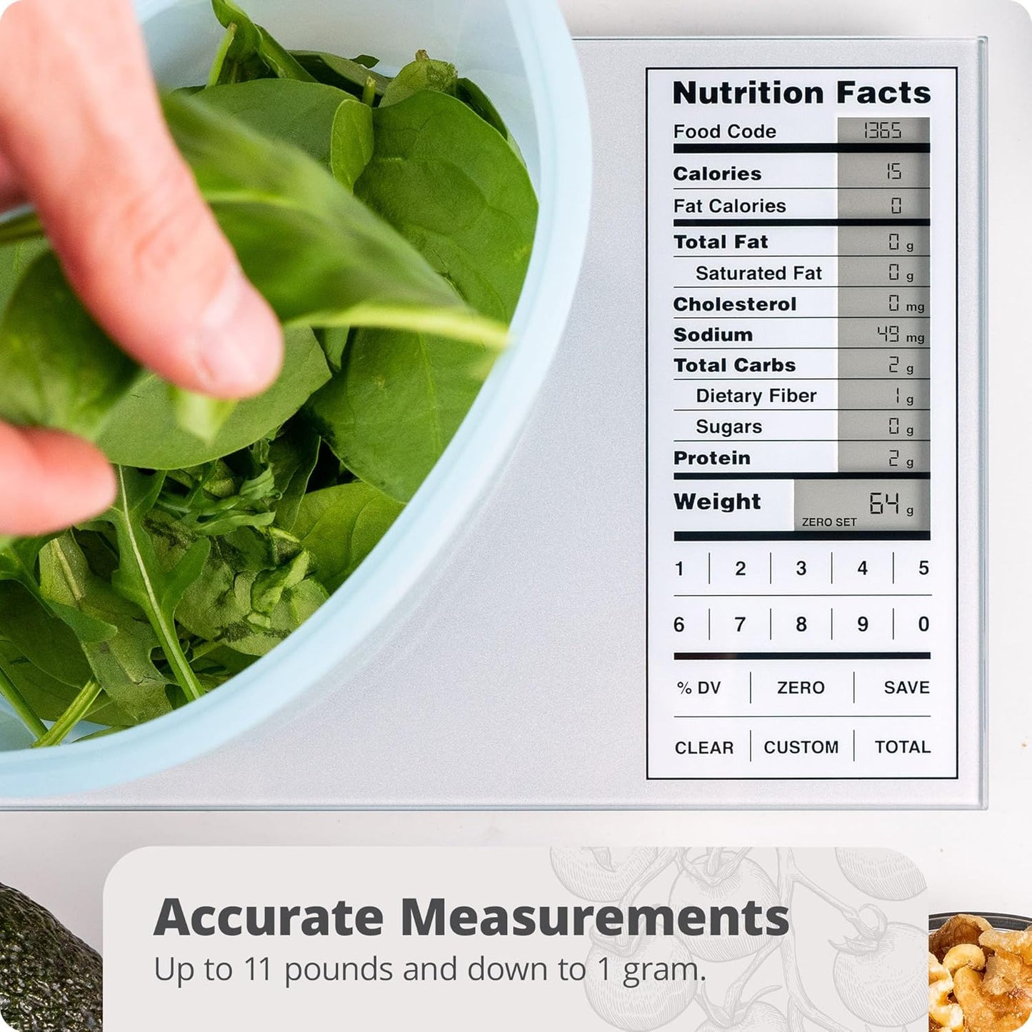 Greater Goods Nutrition Food Scale for Meal Planning and Portion Control with Food Code Booklet & App (Non-Connected, Non-Backlit Model)