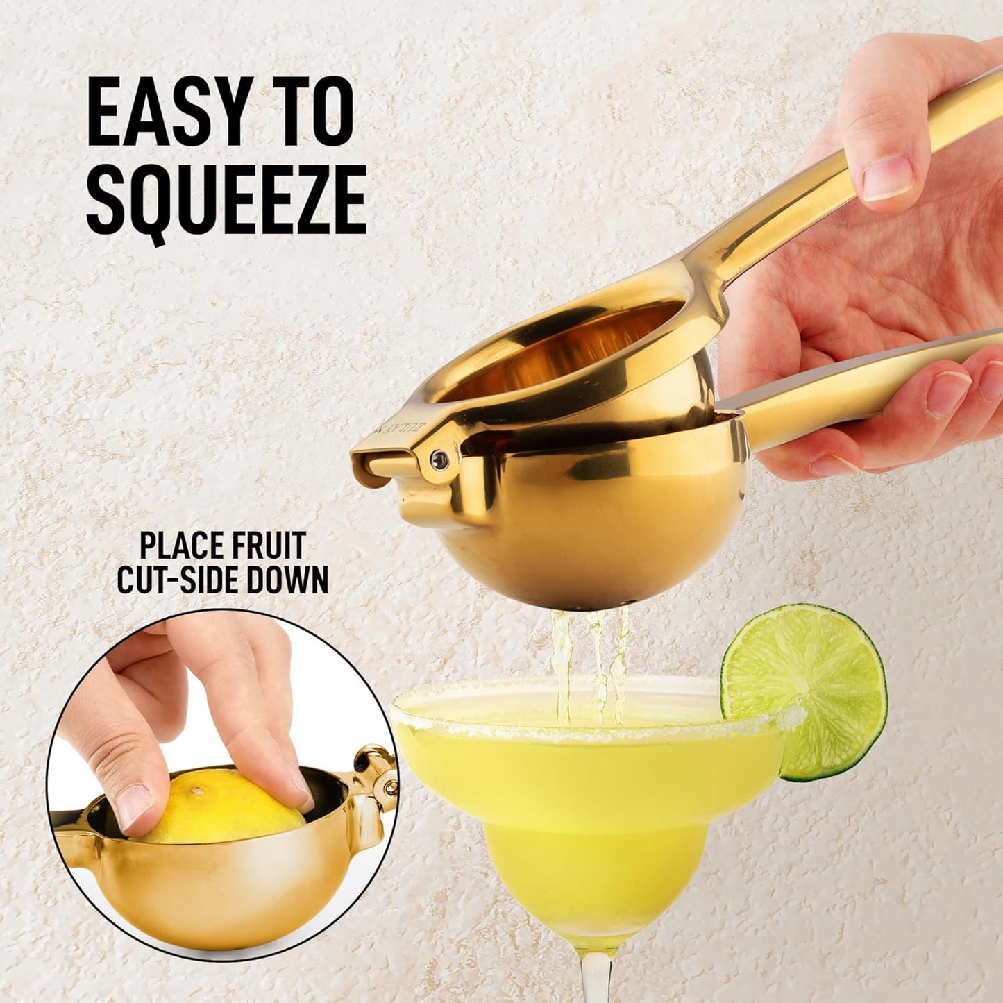 Lemon Squeezer Stainless Steel with Premium Quality Heavy Duty Solid Metal Squeezer Bowl - Large Manual Citrus Press Juicer and Lime Squeezer Stainless Steel - by Zulay Kitchen
