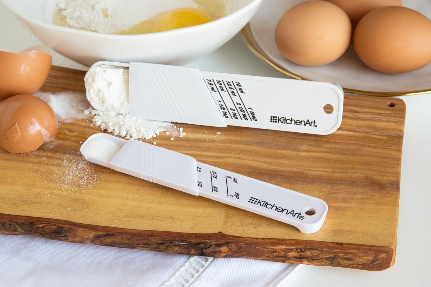 Kitchenart 1 Cup Adjust-A-Cup and White Adjust-A-Teaspoon and Adjust-A-Tablespoon Set