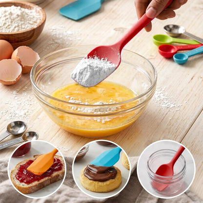 5 Pieces Silicone Spatula Set BPA Free Non Stick Rubber Spatula Heat Resistant Set Ideal for Baking Cooking Mixing Dishwasher Safe Kitchen Tools Multicolor