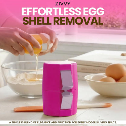 Egg Cracker & Egg Peeler Tool for Hard Boiled Eggs - Egg Shell Opener for Clean Boiled Egg Peeling - Egg Opener & Kitchen Gadget for No Mess Breakfast & Meal Prep (Yellow)