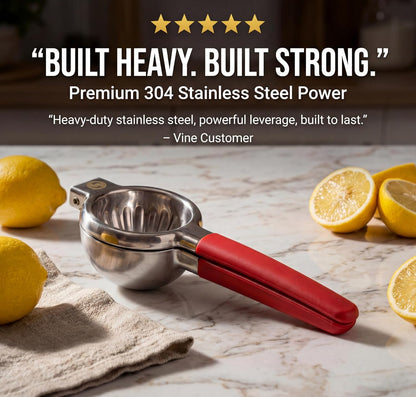 Handheld Lemon Squeezer Stainless Steel – Lemon Juicer, Lime Squeezer With Large Bowl Size & Non-Slip Handles – Citrus Squeezer for Holiday Cooking & Christmas Dinner, New Year Cocktails