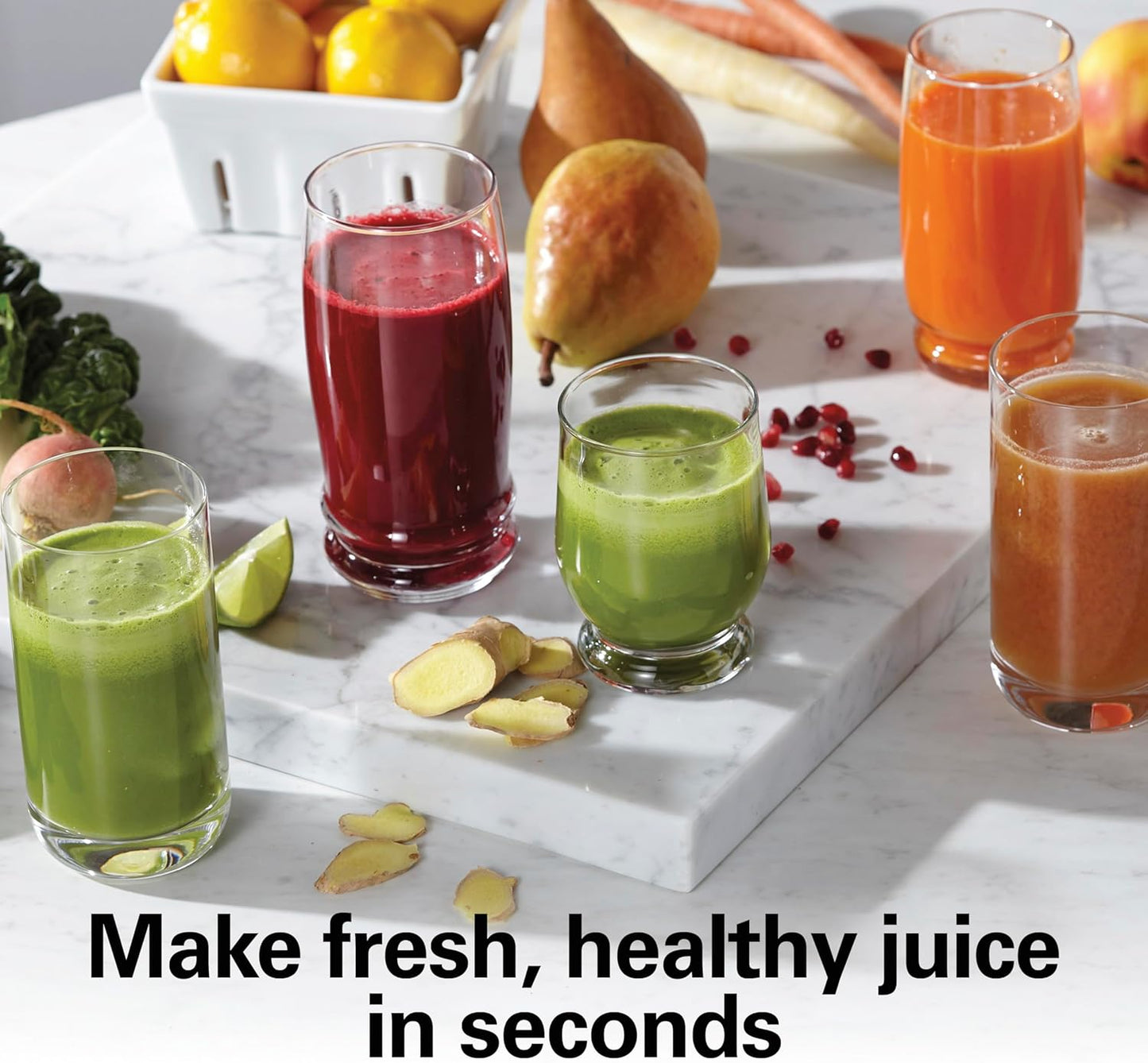 Hamilton Beach Juicer Machine, Big Mouth 3” Feed Chute for Whole Fruits and Vegetables, Easy to Clean, Centrifugal Extractor, Vegetable & Fruit Juicer, BPA Free, 800W Motor, Black