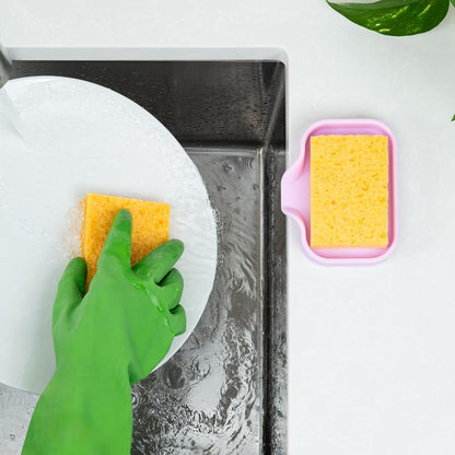 Zulay Kitchen (9x3.5in Sponge Holder for Kitchen Sink - Flexible Heavy-duty Multipurpose Sink Caddy - Counter Organizer for Kitchen, Bathroom, Makeup, Trinkets & More! (Grey)