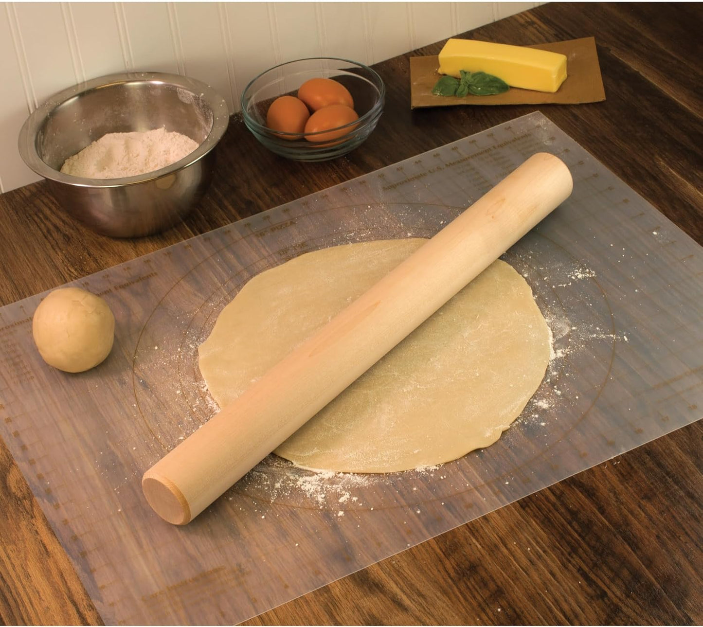 Mrs. Anderson’s Baking Rolling Pin Rings, Non-Stick Silicone, Set of 4 Ring Depths