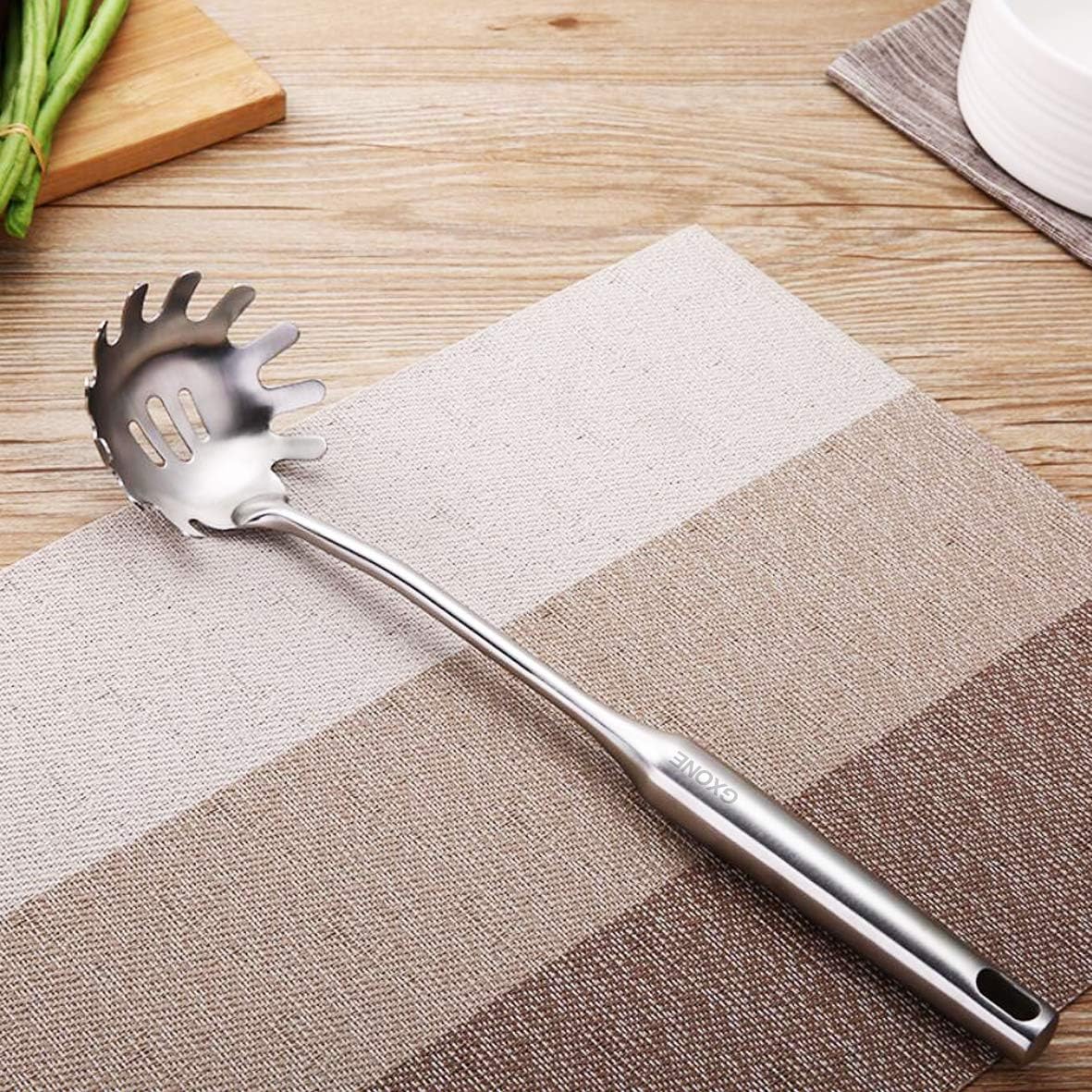 Slotted Spoon,304 Stainless Steel Skimmer Spoon with Heat Resistant Wooden Handle,Silver/15.8Inch