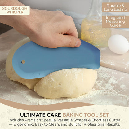 Sourdough Accessories | Seamless Danish Sourdough Bread Whisk, Silicone Dough Scraper & Sourdough Scoring Tool with 5 Blades + Storage Bag (Sourdough bread lame Kit) | Bread baking supplies