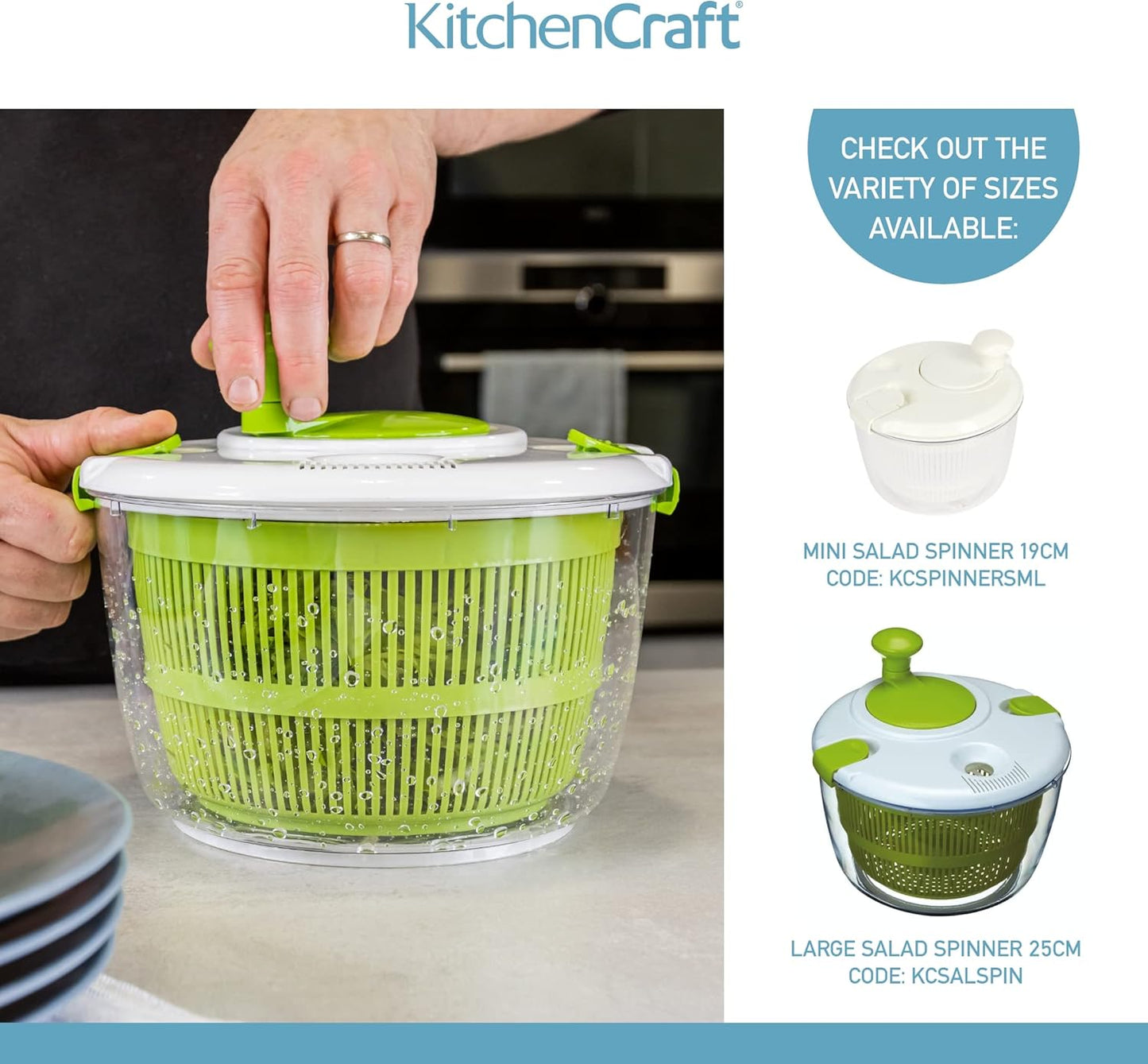 Mulandd Mini Salad Spinner / Dresser, 19 cm (7.5")