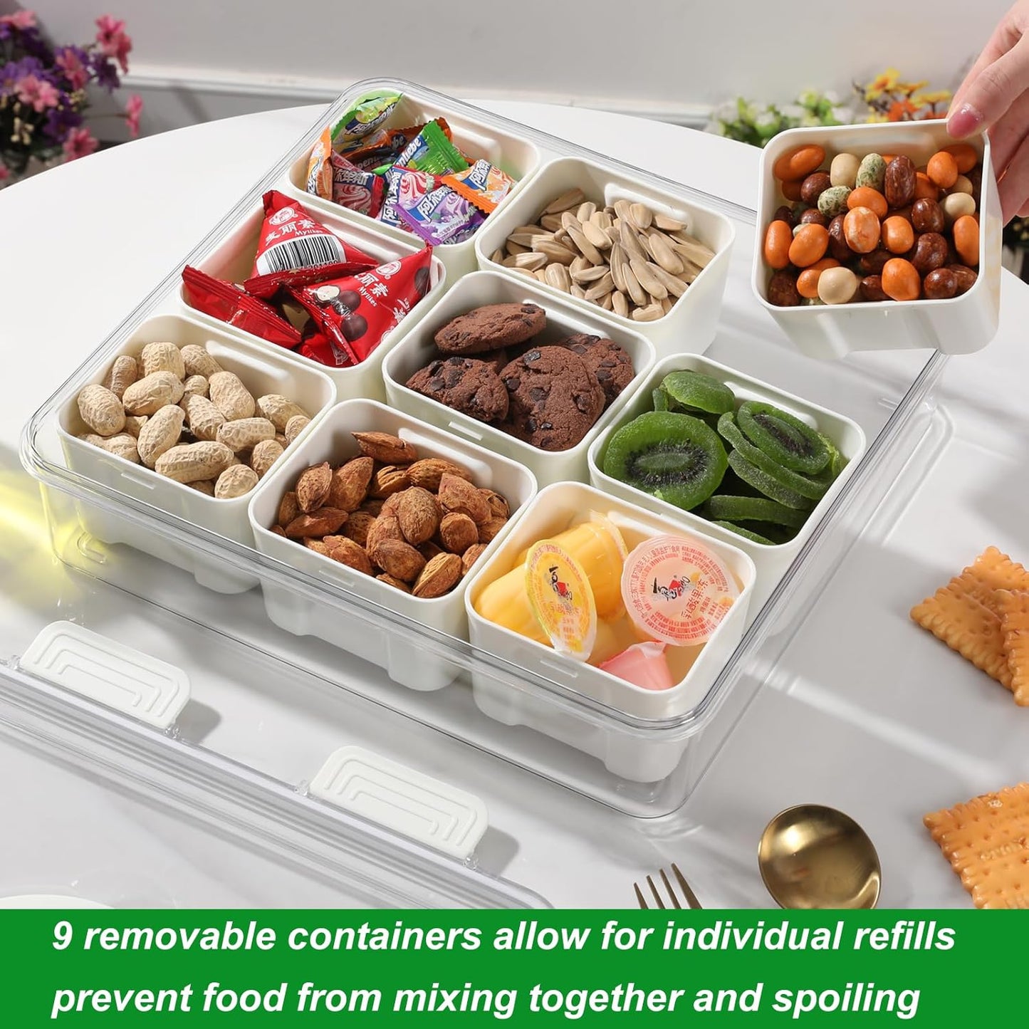 Taiuloo Airtight Fruit Storage Containers for Fridge with Lid & Handle, BPA-Free Snack Box Container with 4 Removable Colanders, Berry Vegetable Fresh Produce Saver, Clear Refrigerator Organizer Bins
