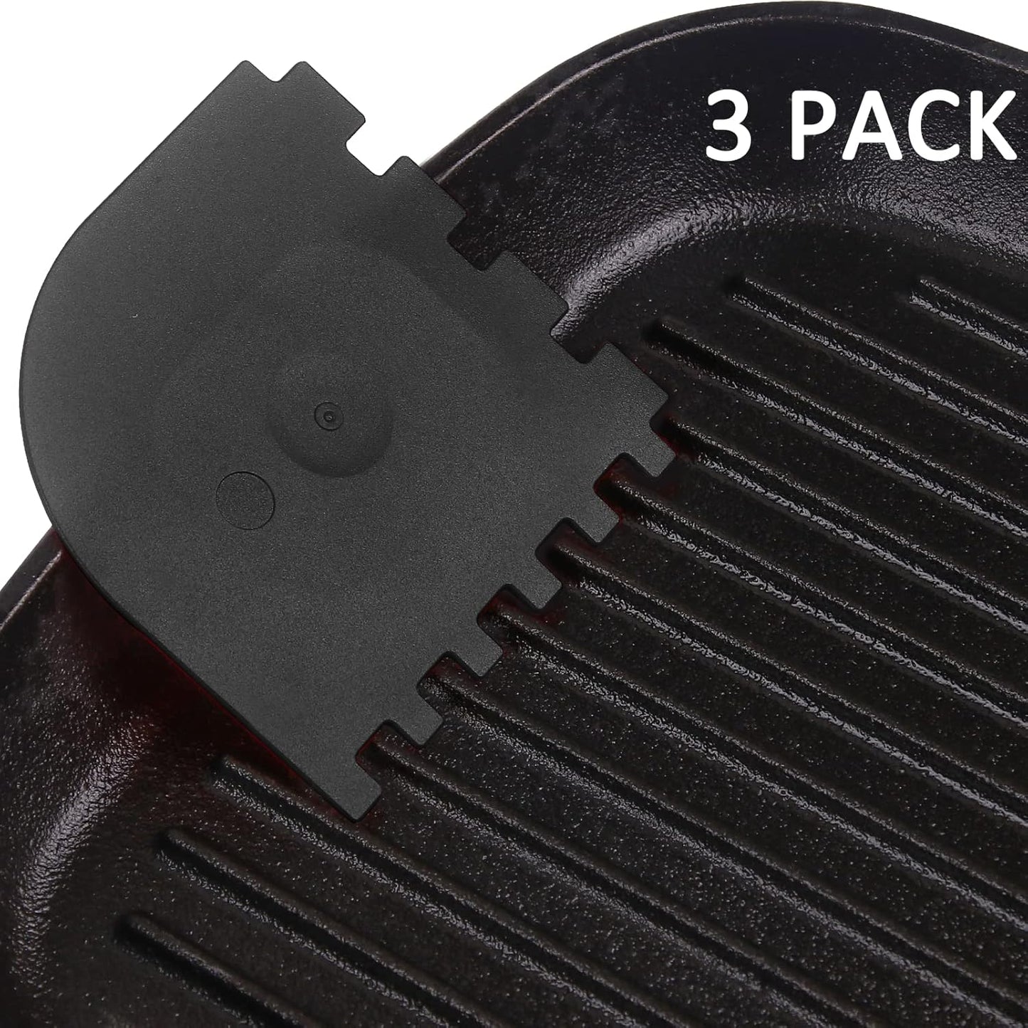 Azureblue Pan Scraper Dish Scraper Food Scraper Tool Plastic Pot Scraper Kitchen Scraper Grease Scraper Cast Iron Skillet Pan Scraper Tool for Cleaning (3 Pcs, Red)