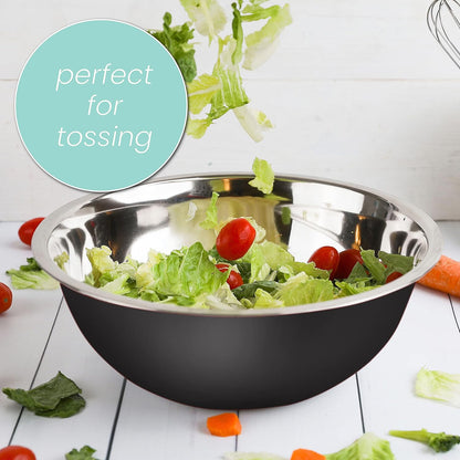 WHYSKO Meal Prep Stainless Steel Mixing Bowl (5-Piece Set) Home, Refrigerator, and Kitchen Food Storage Organizers | Ecofriendly, Heavy Duty, No Lids