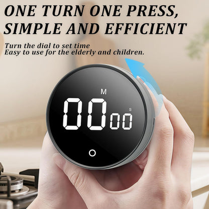 Digital Kitchen Timer - Magnetic 199-Minute Countdown Countup Timer with Large LED Display,Volume Adjustable, Visual timers for Cooking,Gym,Meeting,Classroom,Study,Work,Outdoor Activities,Black