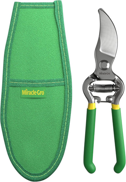 Miracle-Gro 8 in. All-Purpose Steel Garden Utility Shears with Serrated Blades – Comfort Grip Yard and Garden Scissors for Pruning Plants, Flowers, and Herbs