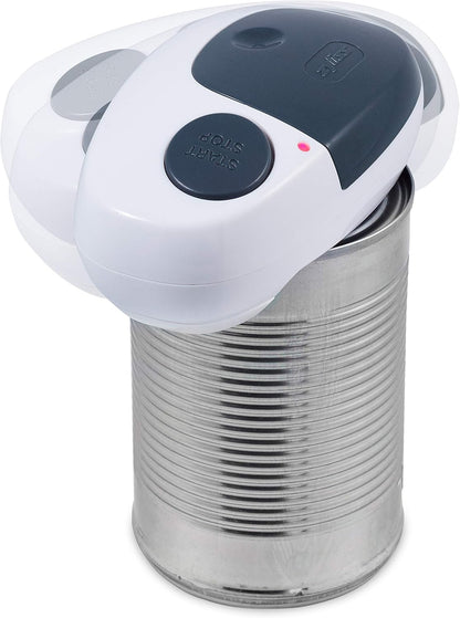 Zyliss E930043 Can Opener Lock and Lift, Plastic/Stainless Steel, White/Grey, Manual Tin Opener, Safe and Easy Lid Removal/Disposal, Lock and Unlock Safety, Dishwasher Safe