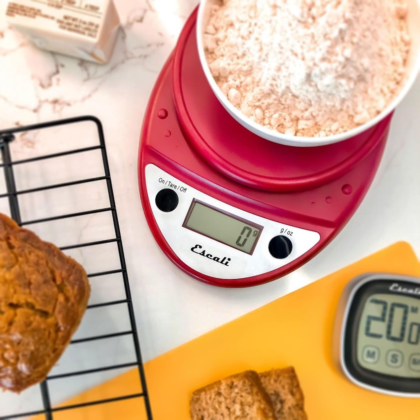 Escali Primo Digital Food Scale Multi-Functional Kitchen Scale and Baking Scale for Precise Weight Measuring and Portion Control, 8.5 x 6 x 1.5 inches, Black