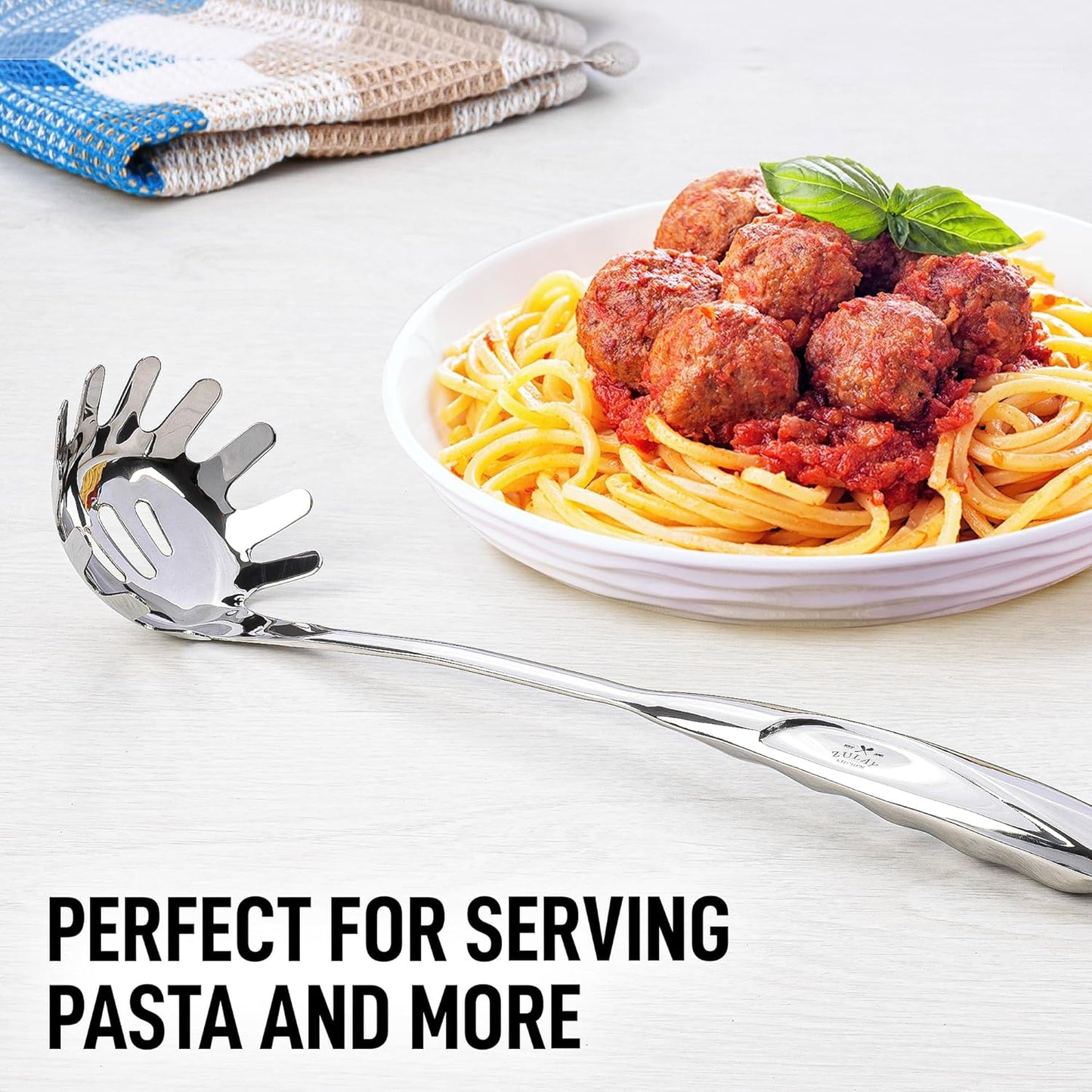 Zulay Kitchen Stainless Steel Spatula - 14.8” Heat-Resistant Metal Slotted Turner for Cooking, Frying & Grilling - Durable, Rust-Proof & Dishwasher Safe Kitchen Utensil for Everyday Use