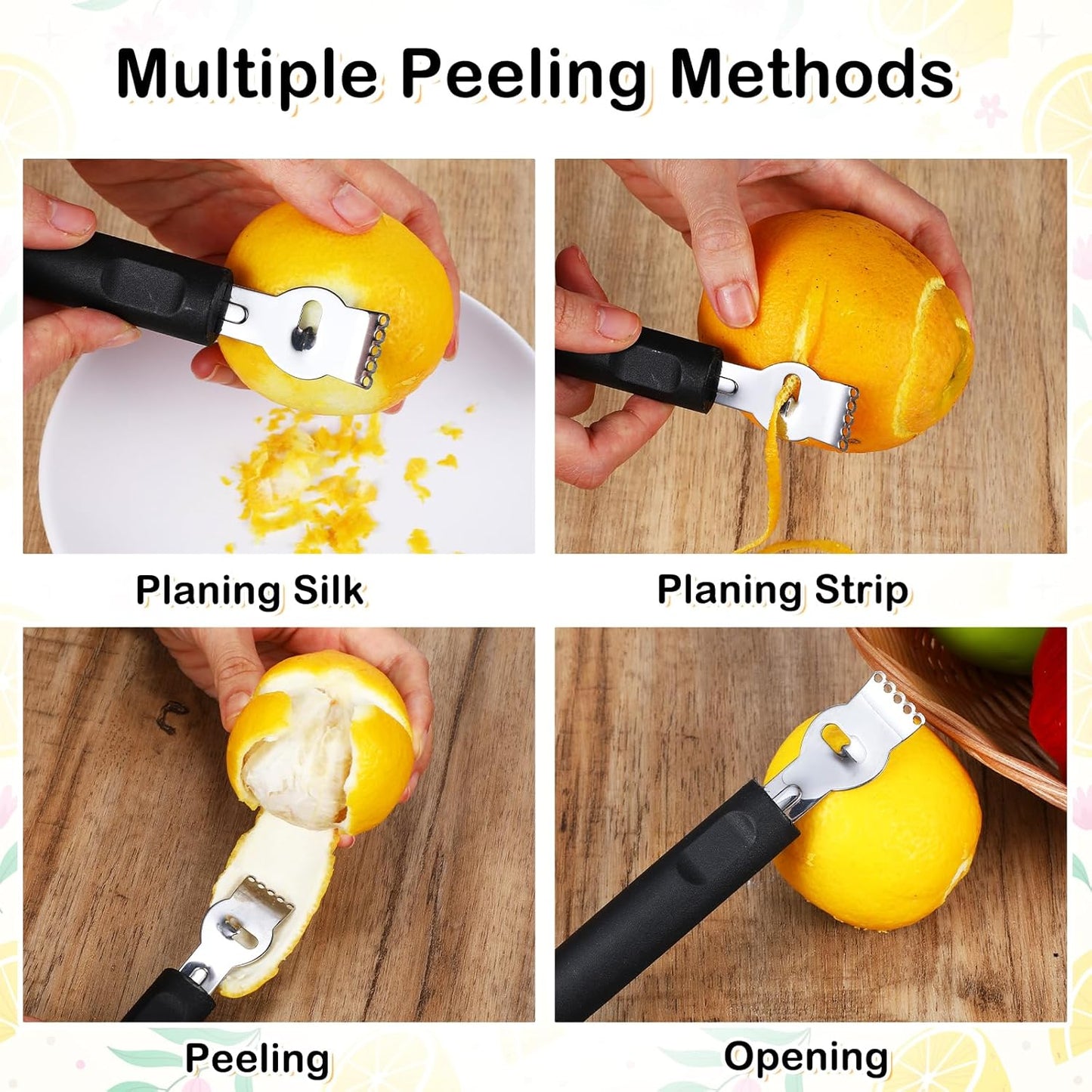 Ouligay Lemon Zester, Channel Knife, Peeler, Stainless Steel Bartender Accessories for Cocktail Garnish, Citrus Orange and Lemon Peeler - Bar Accessories for Home