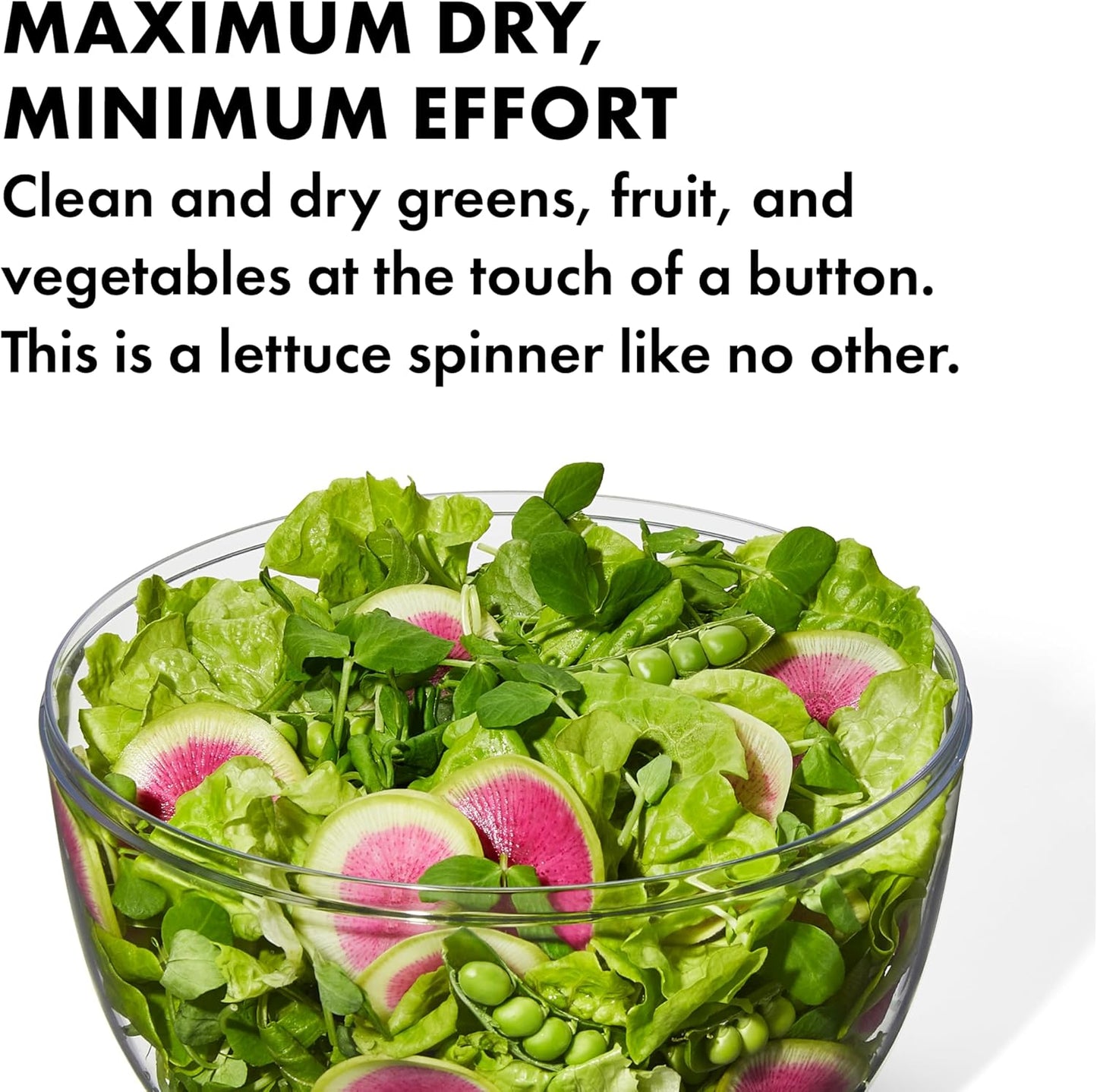 OXO Good Grips Salad Spinner - Large, Green Lettuce & Fruit Washer, BPA-Free, Easy One-Hand Pump
