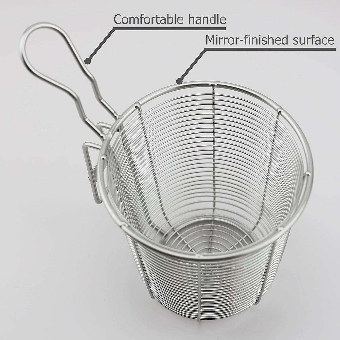 EIKS Spider Strainer Stainless Steel Wire Deep Basket for Hot Pot Cooking Spaghetti Pasta Noodles Dumpling - Rinsing, Straining, Draining Application