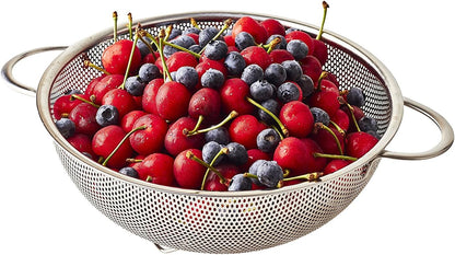 3-Piece Stainless Steel Mesh Micro-Perforated Strainer Colander Set (1-Quart, 2.5-Quart and 4.5-Quart)